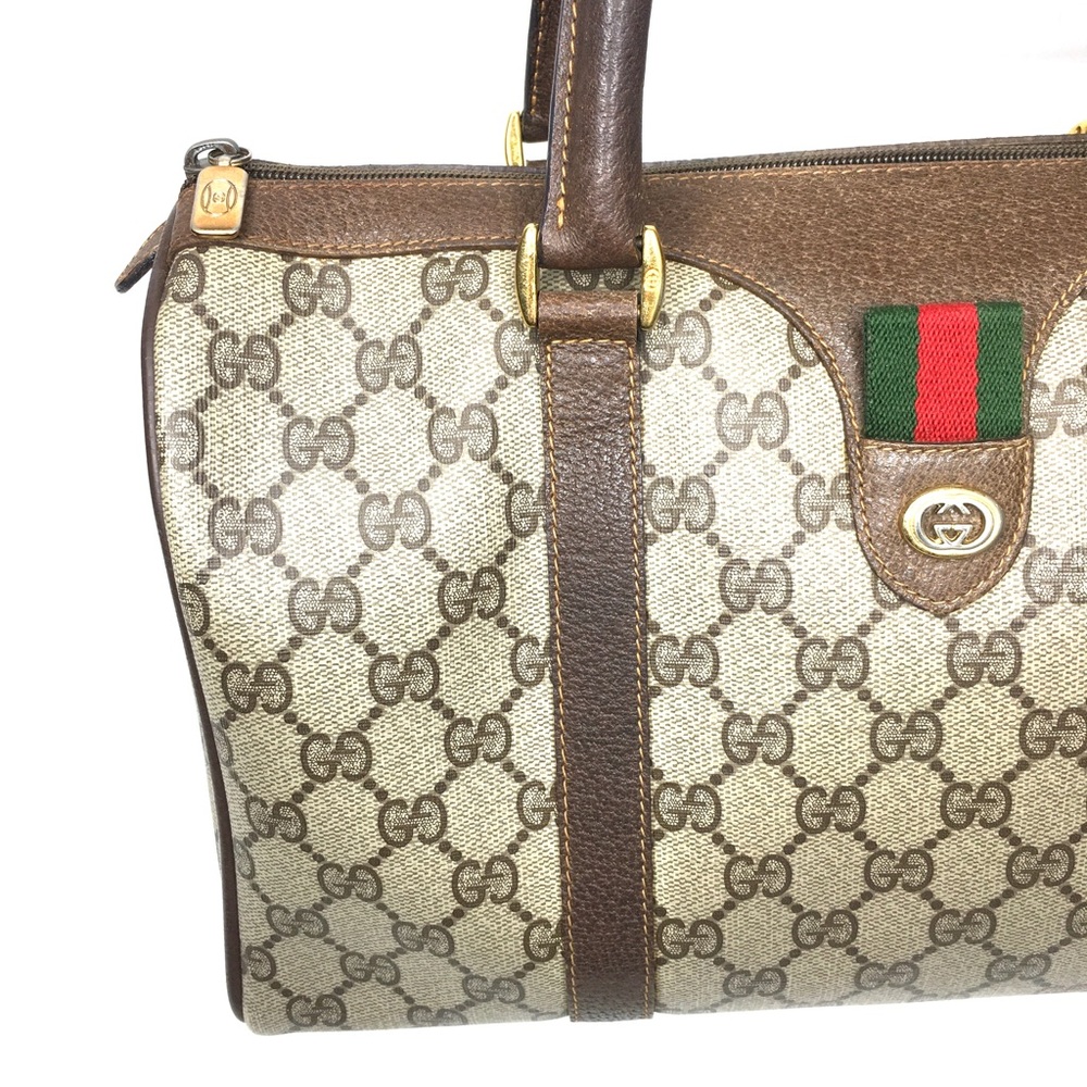 Authentic Gucci brown Boston satchel bag - Picture 4 of 15